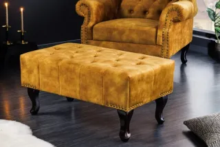 Zsámoly CHESTERFIELD STOOL MUSTARD