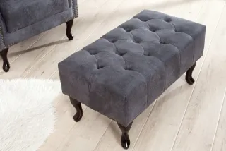 Zsámoly CHESTERFIELD STOOL GREY