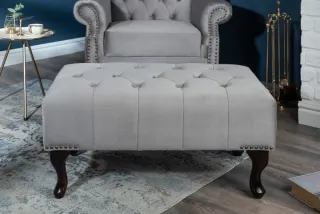 Zsámoly CHESTERFIELD STOOL SILVER